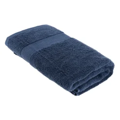 Serviette de bain coton (90 x 150 cm) Timeless Bleu marine