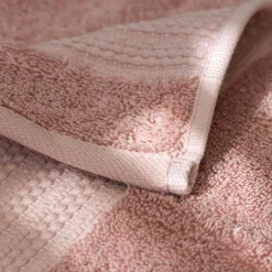 Serviette de bain coton bio (30 x 50 cm) Méline Rose pêche