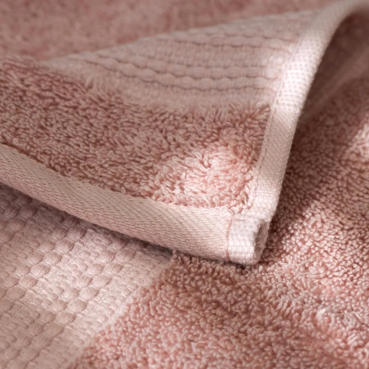 Serviette de bain coton bio (30 x 50 cm) Méline Rose pêche