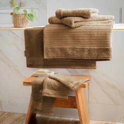 Serviette de bain coton bio (90 x 150 cm) Méline Camel