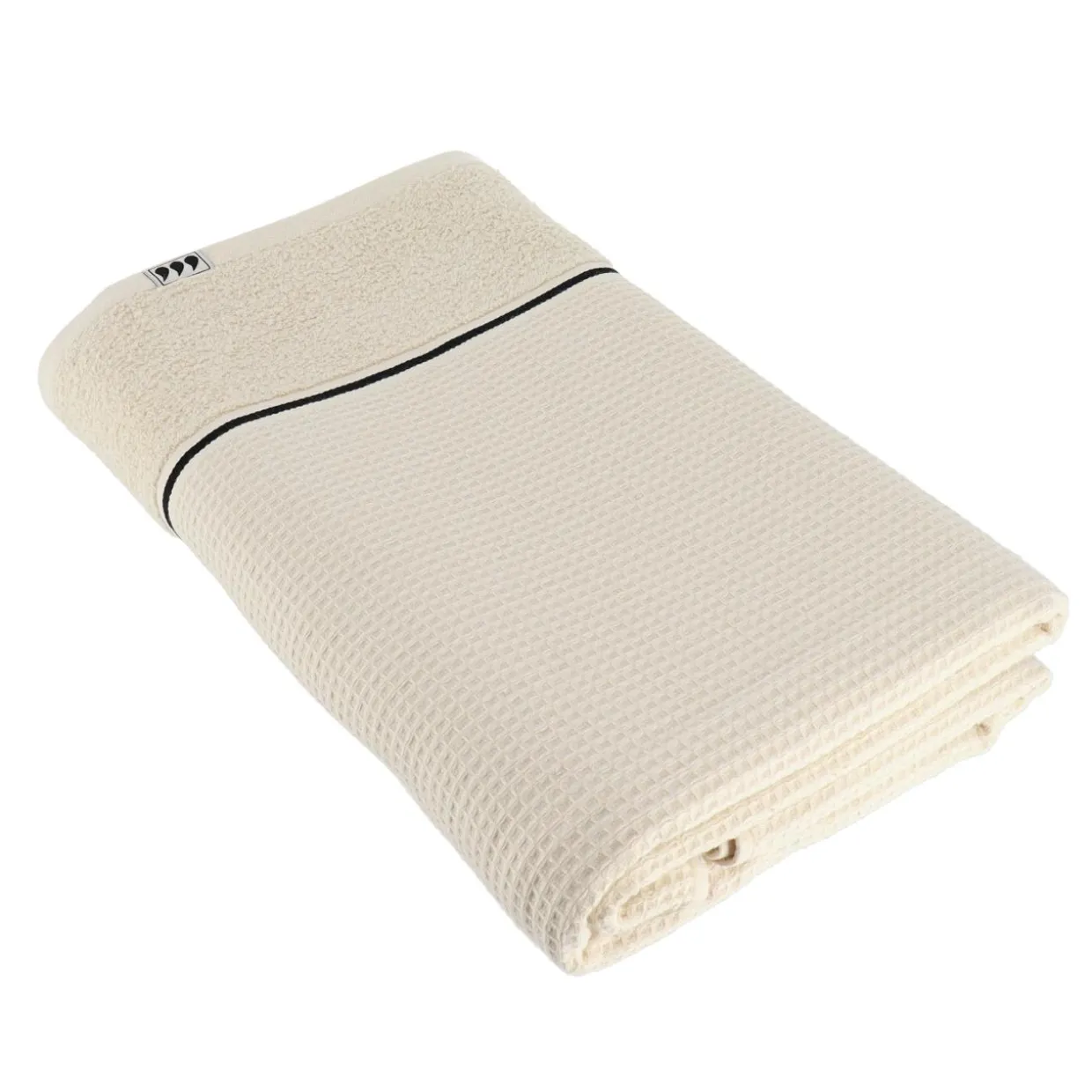 Serviette de bain coton nid d'abeille (90 x 150 cm) Japandi Beige