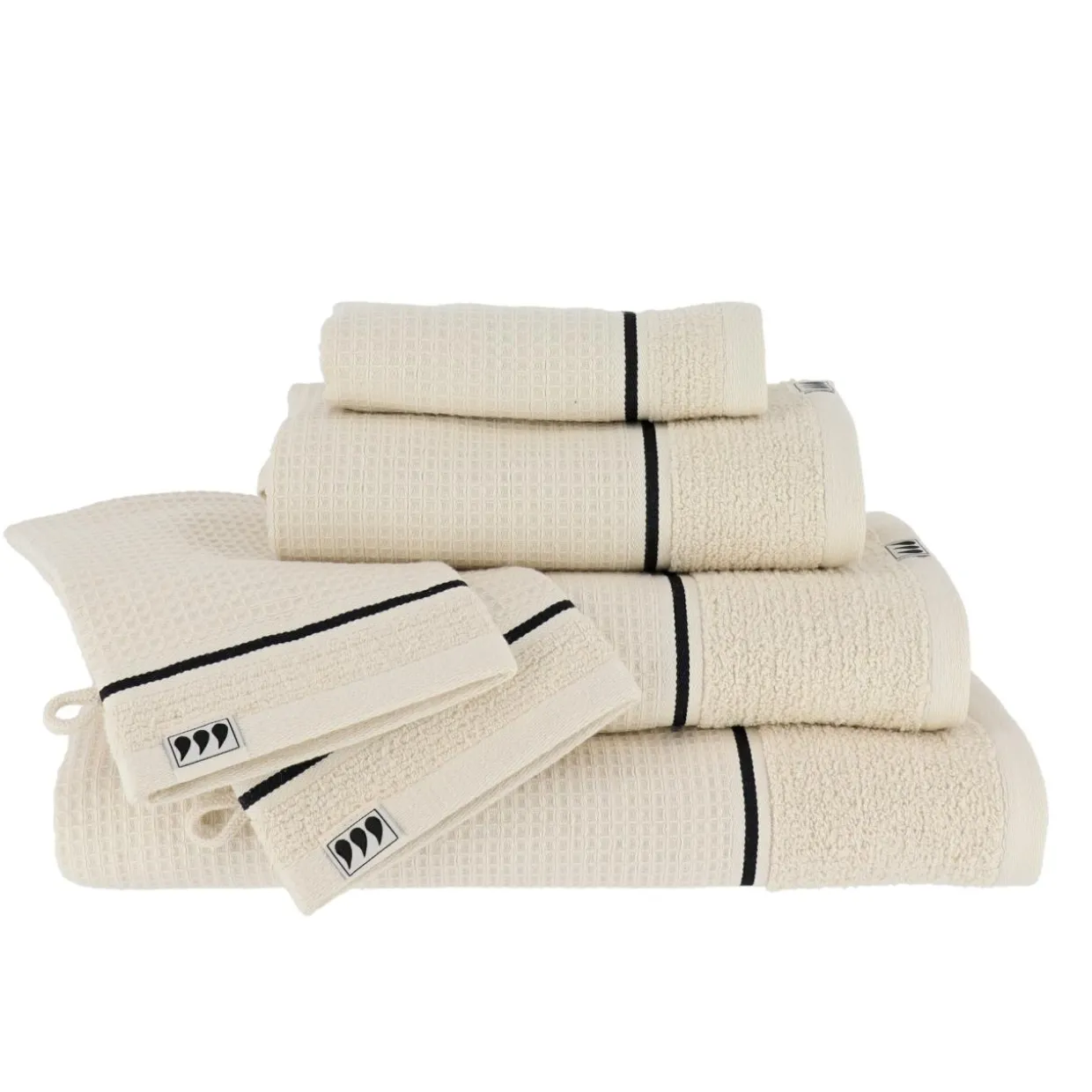 Serviette de bain coton nid d'abeille (90 x 150 cm) Japandi Beige