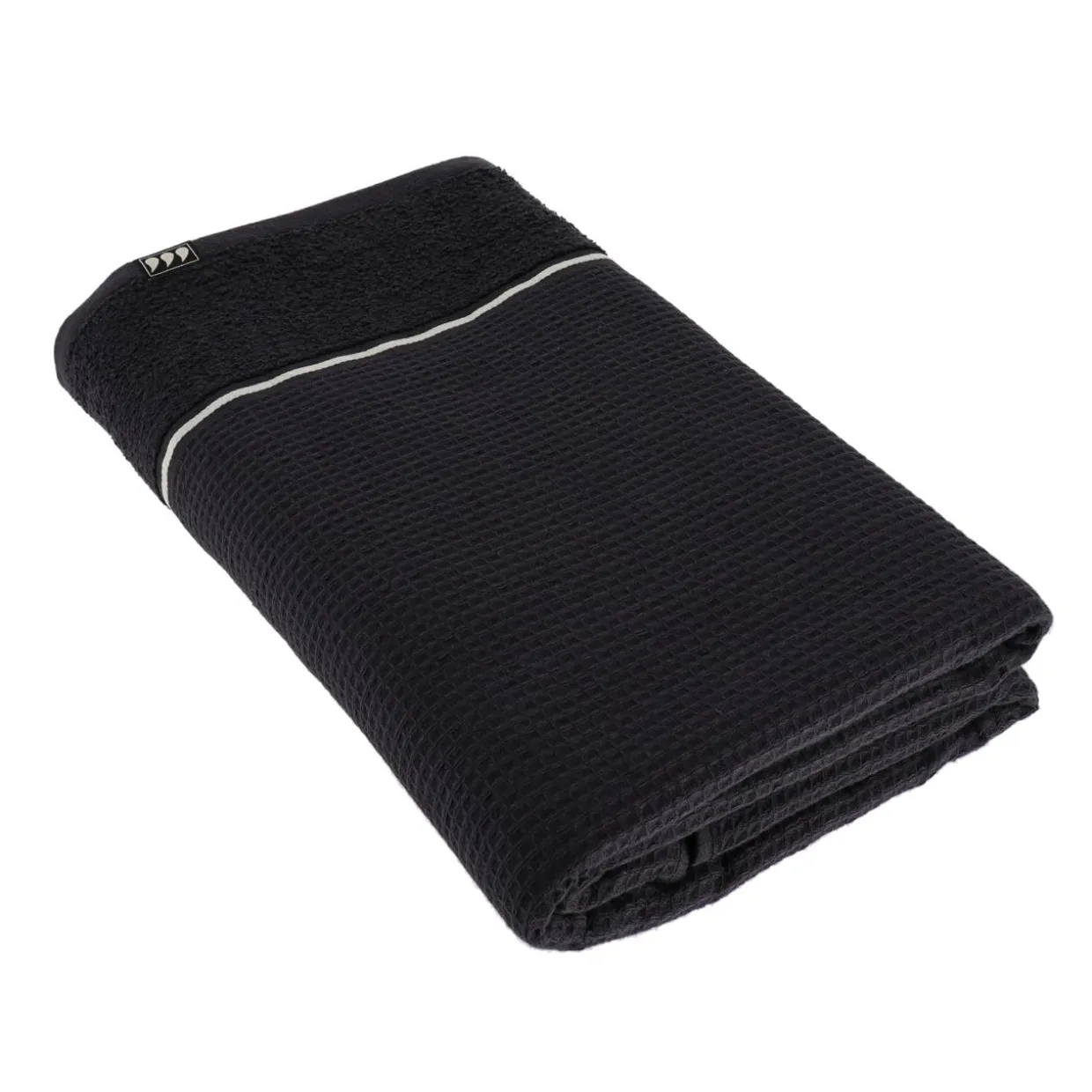 Serviette de bain coton nid d'abeille (90 x 150 cm) Japandi Noir
