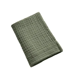 Serviette de bain gaze de coton (30 x 50 cm) Gaïa Vert romarin