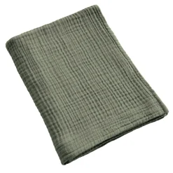 Serviette de bain gaze de coton (90 x 150 cm) Gaïa Vert romarin