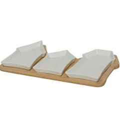Set à tapas 3 assiettes (17 x 33 cm) Maisonnettes Blanches