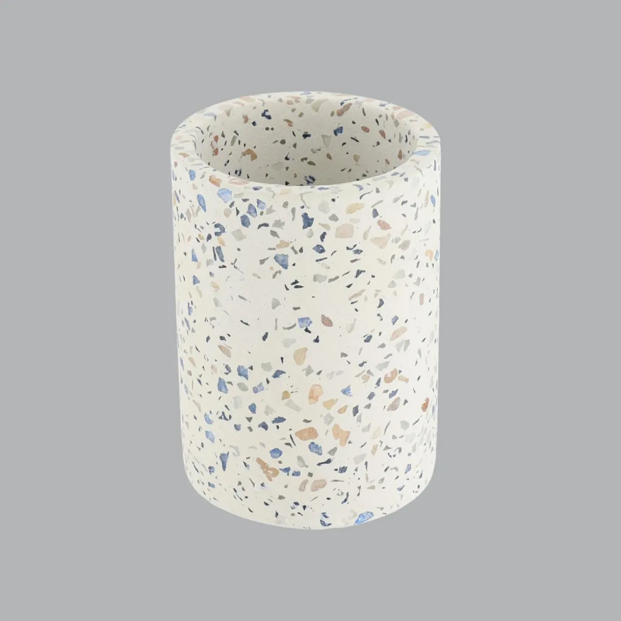Set d'accessoires salle de bain ciment Terrazzo