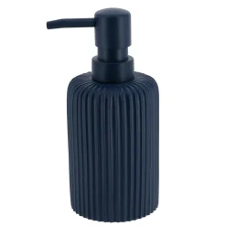Set d'accessoires salle de bain résine Strié Bleu marine