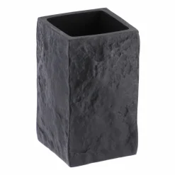 Set d'accessoires salle de bain Effet Pierre Noir