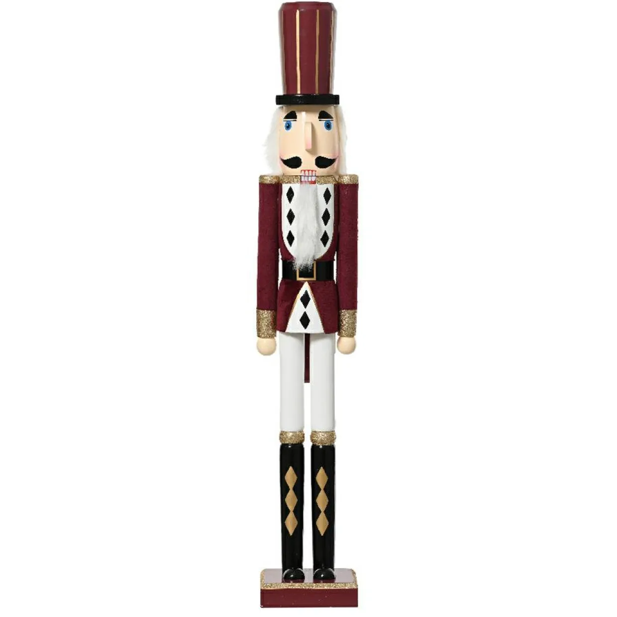 Soldat Casse-noisette en bois (H76 cm) Gustave Lie de vin