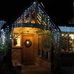 Stalactite lumineuse 20 m 490 LED câble blanc Stars Blanc froid