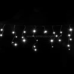Stalactite lumineuse 20 m 490 LED câble noir Stars Blanc froid