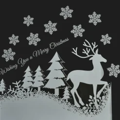Stickers de Noël pour fenêtre Paysage Merry Christmas