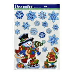 Stickers de Noël pour fenêtre Flocons nuit de Noël
