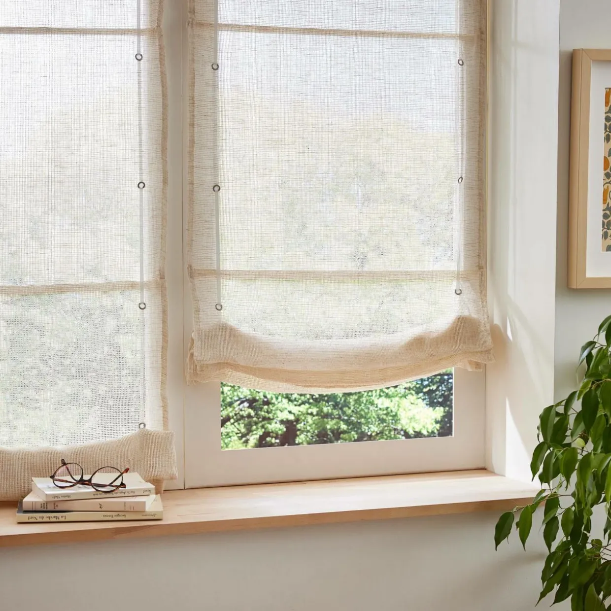 Store bateau passe-tringle (60 x 180 cm) Luca Beige