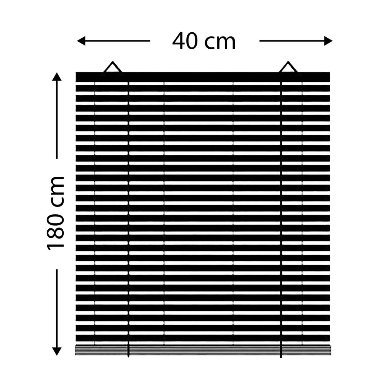 Store enrouleur à baguettes (40 x 180 cm) Bambou Gris