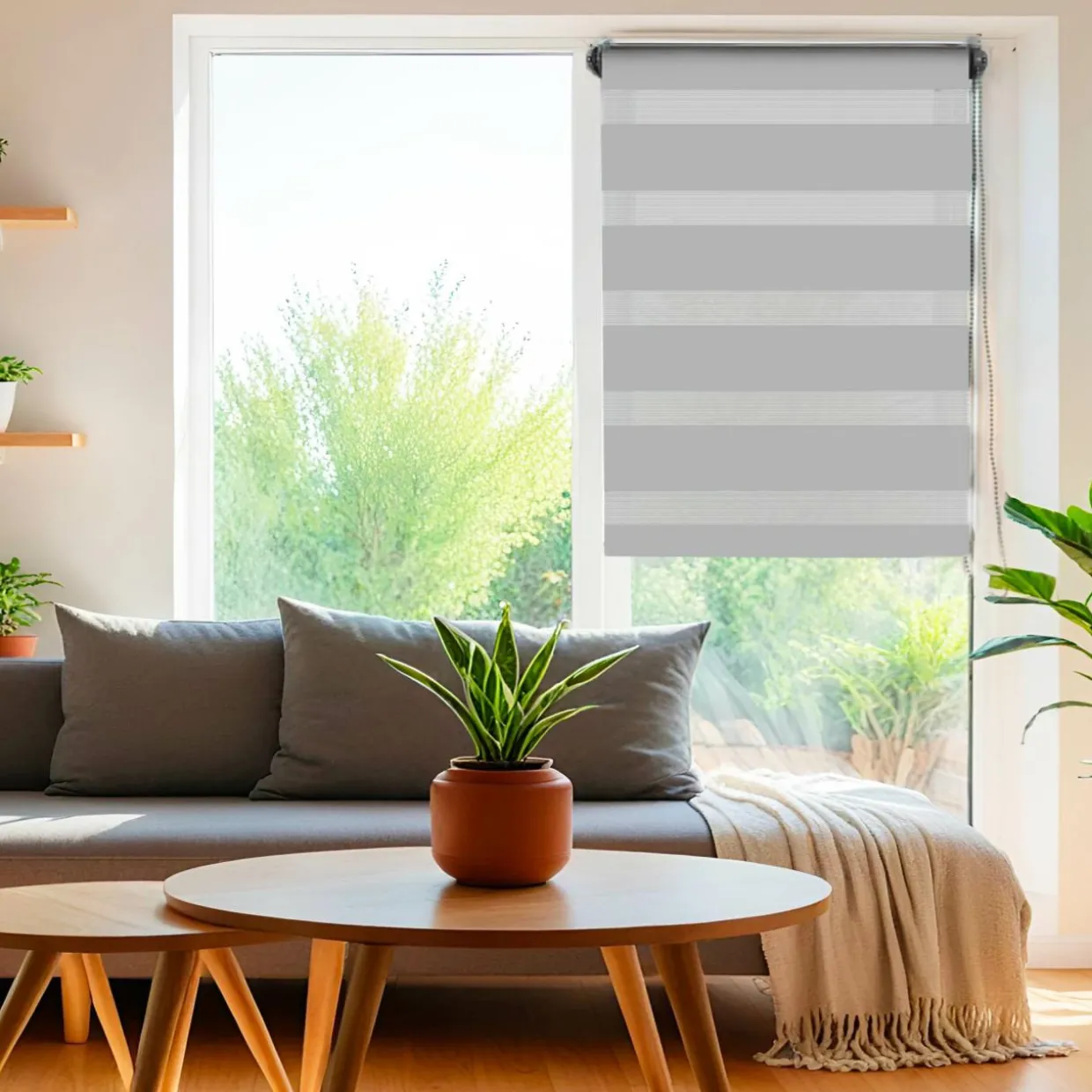 Store enrouleur Jour / Nuit (45 x 180 cm) Gris clair