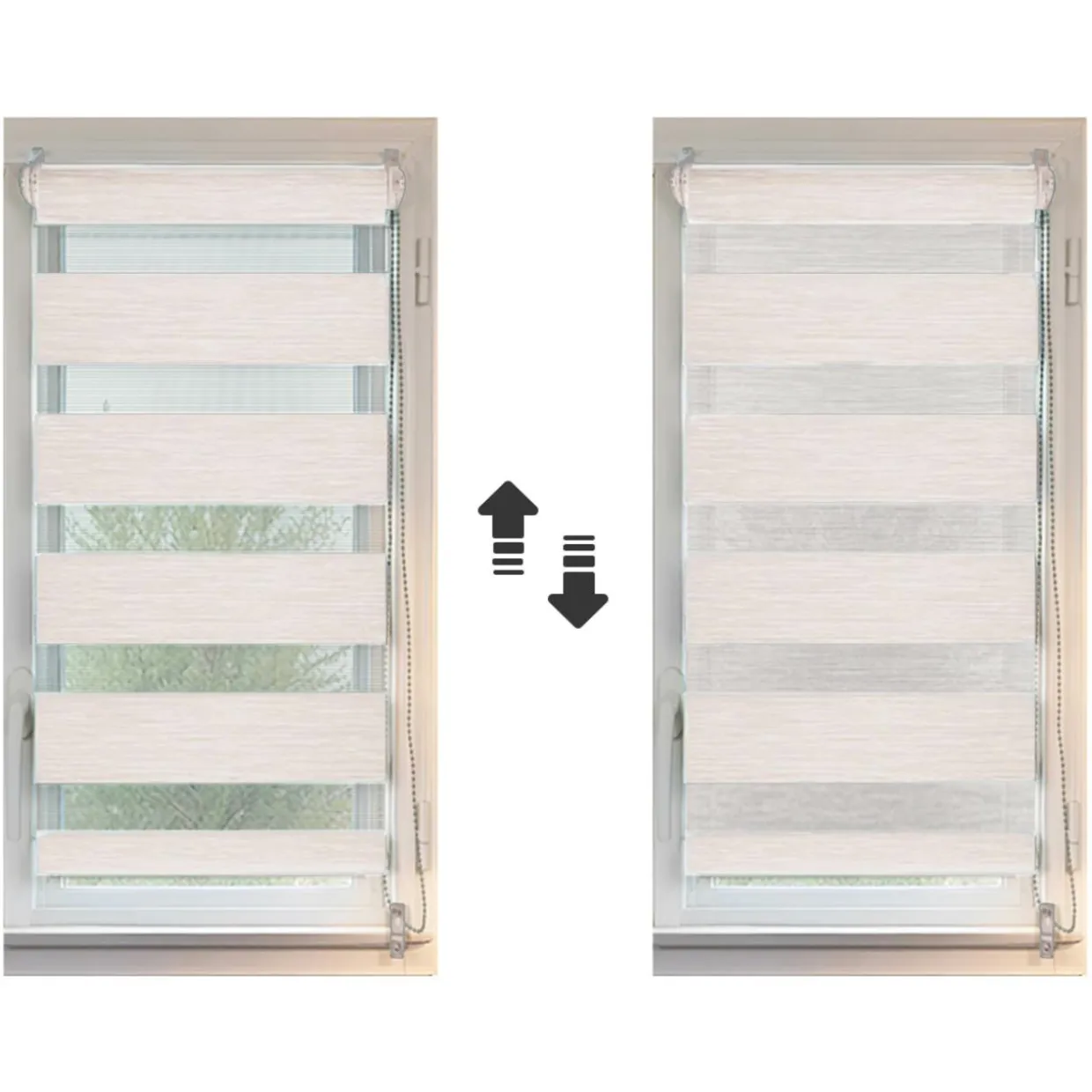 Store enrouleur Jour / Nuit (75 x 250 cm) Beige chiné