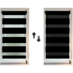 Store enrouleur Jour / Nuit (75 x 180 cm) Noir