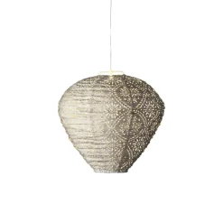 Suspension de jardin solaire (H28 cm) Lanterne ajourée Marron clair