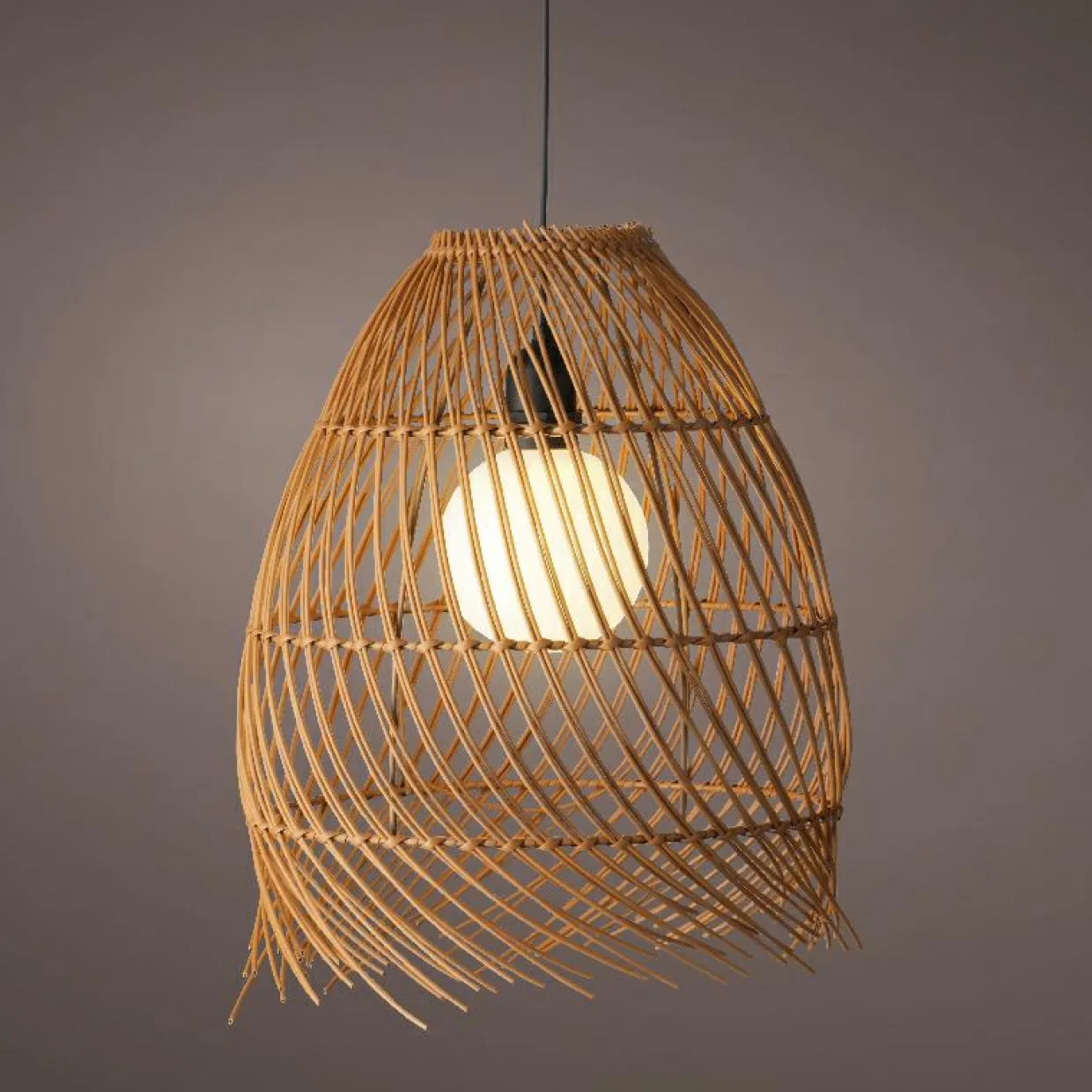 Suspension de jardin solaire LED (D28 cm) Tropical Marron