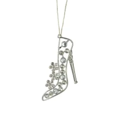 Suspension de Noël en métal (H11 cm) Paris strass Argenté