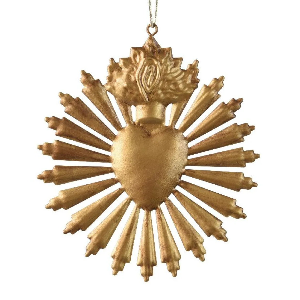Suspension de Noël en métal (D14 cm) Exvoto de Noël Or vieilli