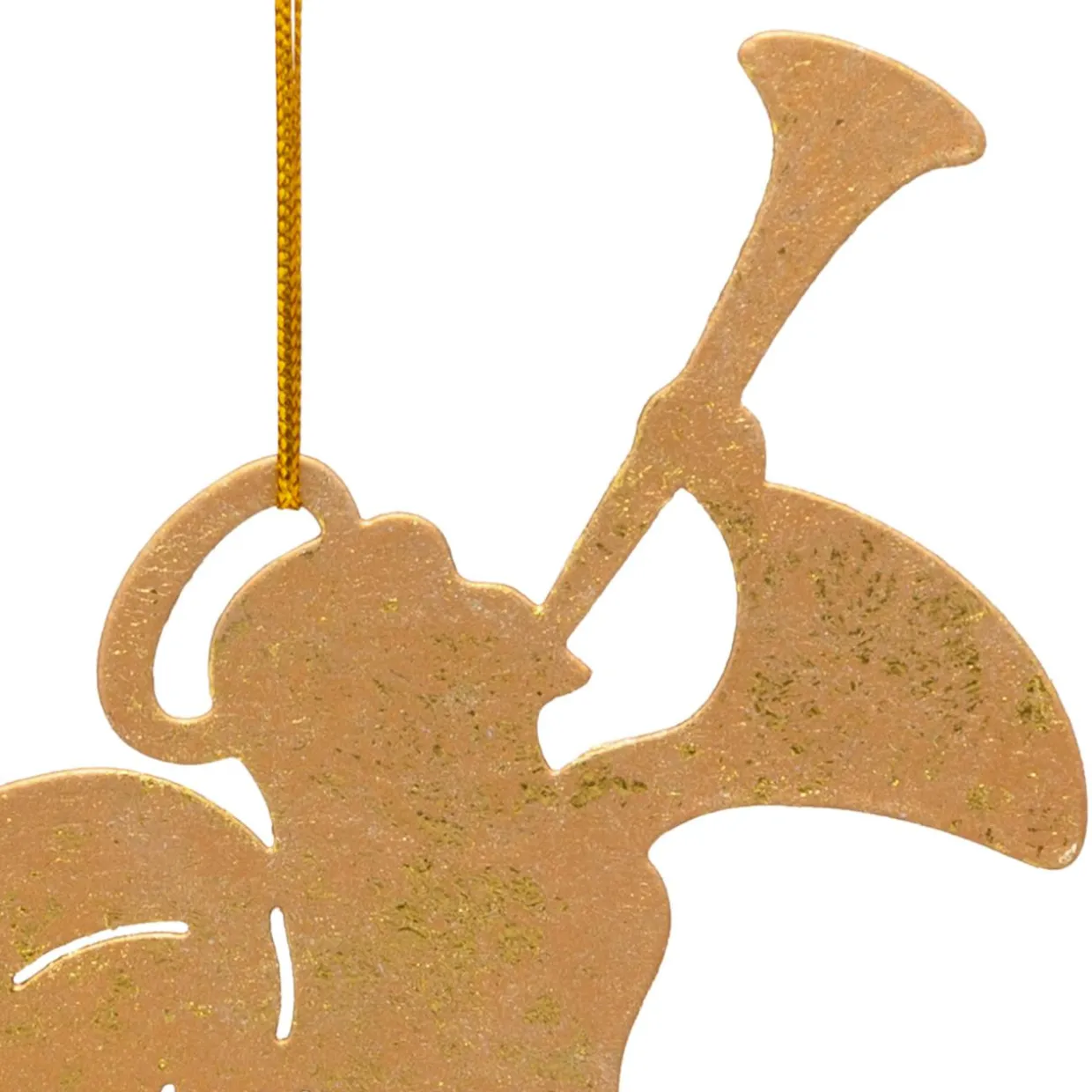 Suspension de Noël en métal (H17 cm) Ange trompette Doré