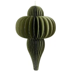 Suspension de Noël en papier (H20 cm) fermeture Magnétique Vert romarin