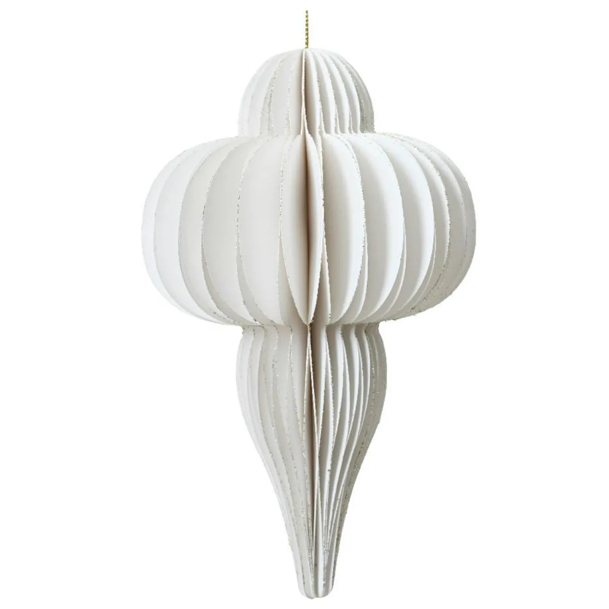 Suspension de Noël en papier (H20 cm) fermeture Magnétique Blanc