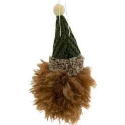 Suspension de Noël (H15 cm) Tête de Hérisson Marron clair