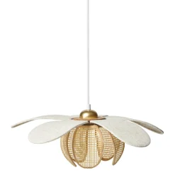 Suspension lin et bambou (D50 cm) Madagascar Beige