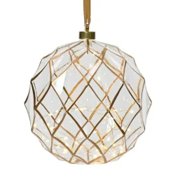 Suspension lumineuse à piles 40 LED (D20 cm) Vintage Or/blanc chaud