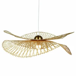 Suspension lumineuse en bambou (D75 cm) Mérida Naturel