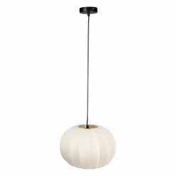 Suspension lumineuse en coton (D32 cm) Intensa Beige