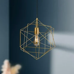 Suspension lumineuse en métal (D40 cm) Céleste Or