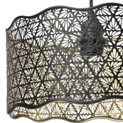 Suspension lumineuse en métal (D30 cm) Farah Noire