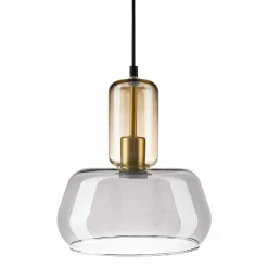 Suspension lumineuse en verre (D24 cm) Dulcia Noir