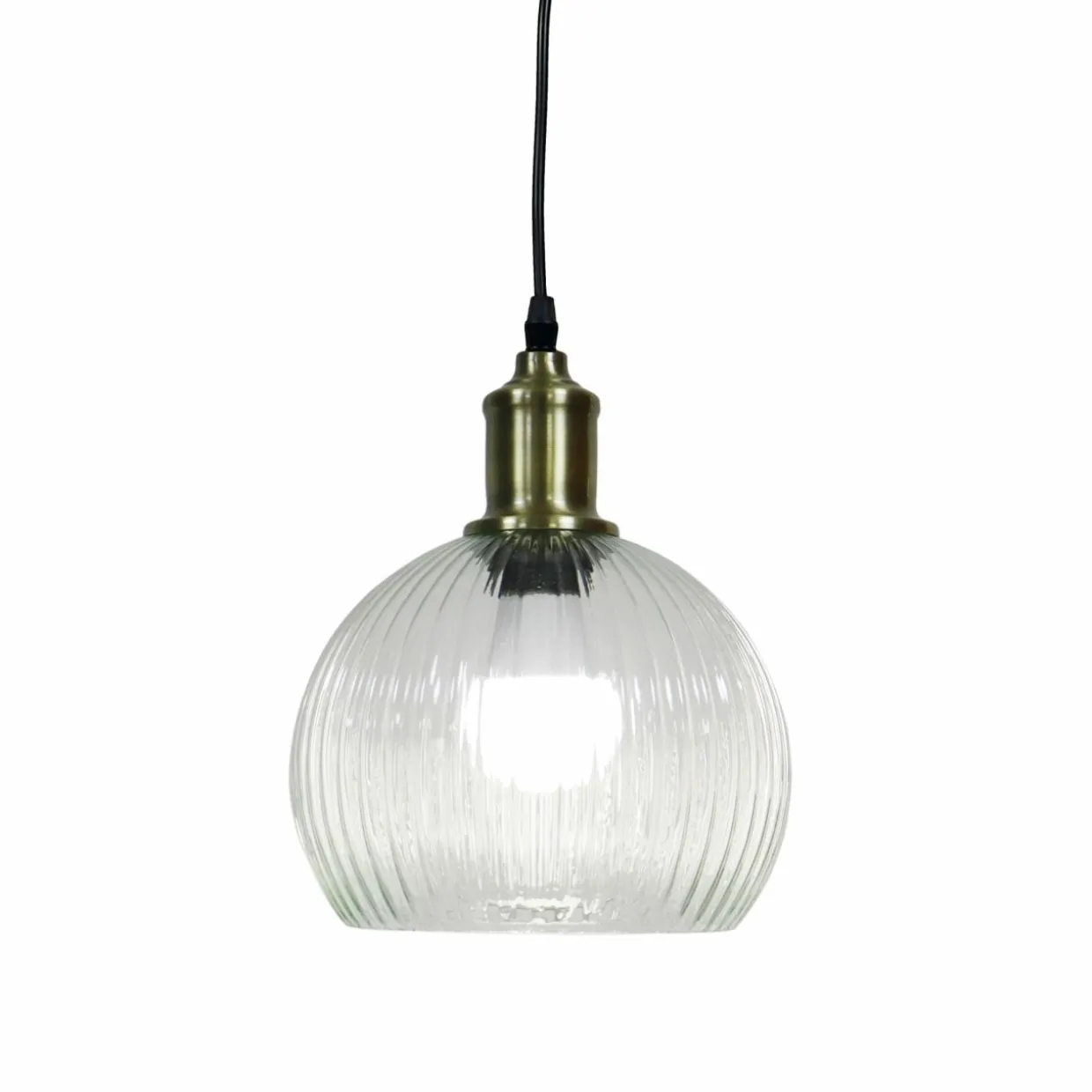 Suspension lumineuse en verre (D20 cm) Velden Transparent