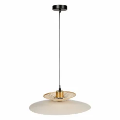 Suspension lumineuse métal et bambou (D36 cm) Envertito Beige