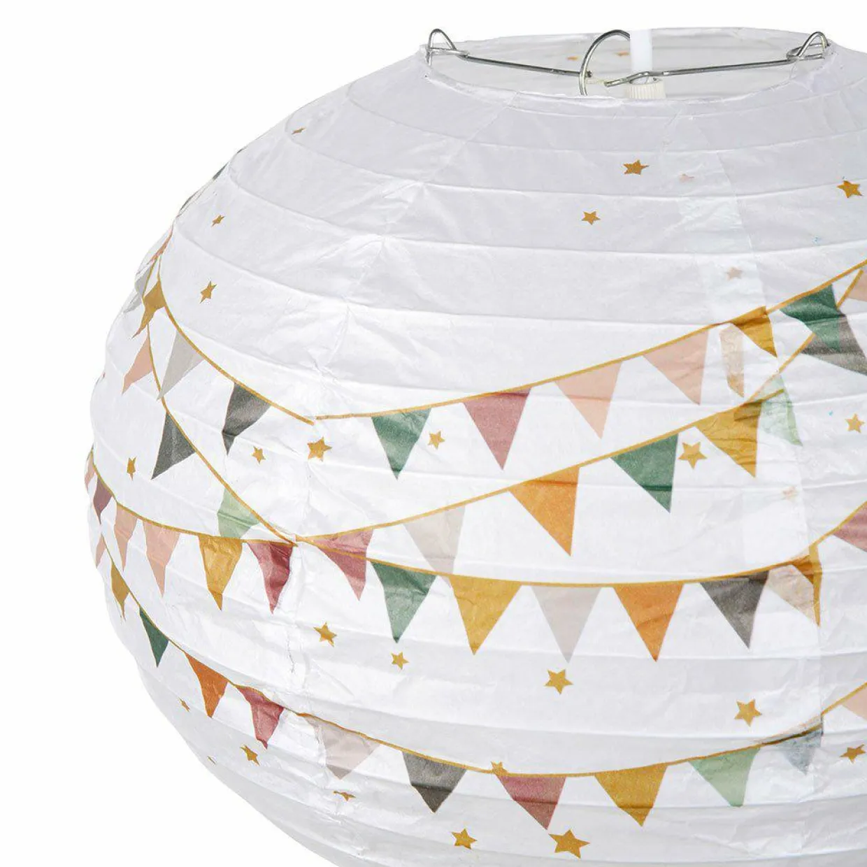 Suspension Montgolfière papier (D30 cm) Fanions Multicolore