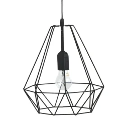 Suspension métal (D25 cm) Diamant Noir
