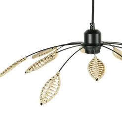 Suspension métal et pétales (D50 cm) Til Noir et beige