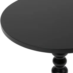 Table à café ronde en bois (H50 cm) Alix Noir