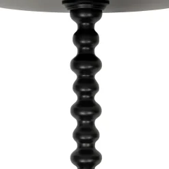 Table à café ronde en bois (H50 cm) Alix Noir