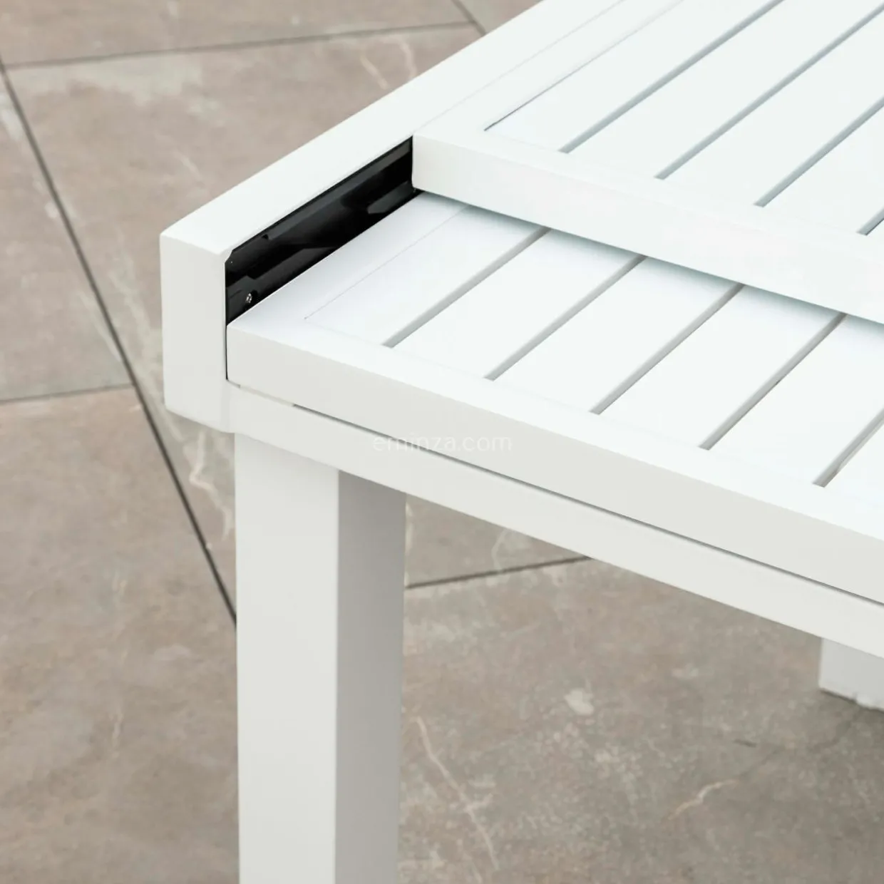 Table de jardin extensible aluminium 12 places (200/320 x 100 cm) Murano Blanc