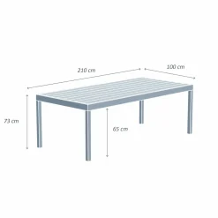 Table de jardin rectangulaire aluminium 8 places (210 x 100 cm) Murano Bronze