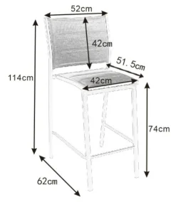 Tabouret de jardin aluminium empilable Murano Gris anthracite
