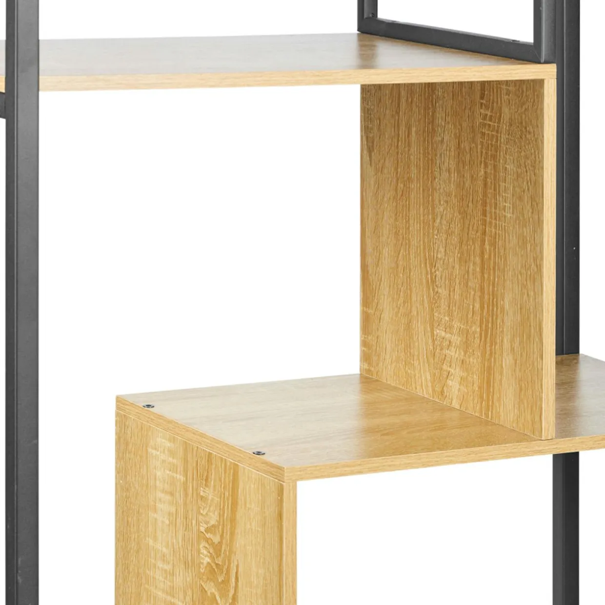 Étagère 4 niveaux bois et métal (H130 cm) Anny Noire