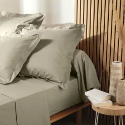 Taie de traversin coton bio (L185 cm) Biolina Taupe